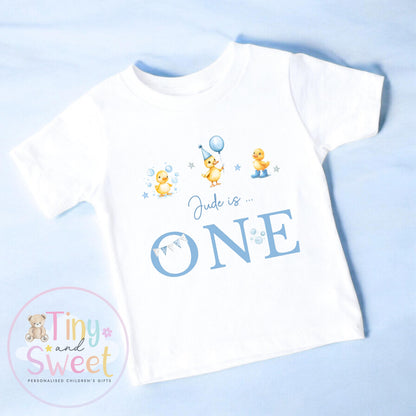 Personalised Blue Duck Birthday Sweatshirt, Custom Ducks Birthday Tee, 1st, 2nd, 3rd, 4th