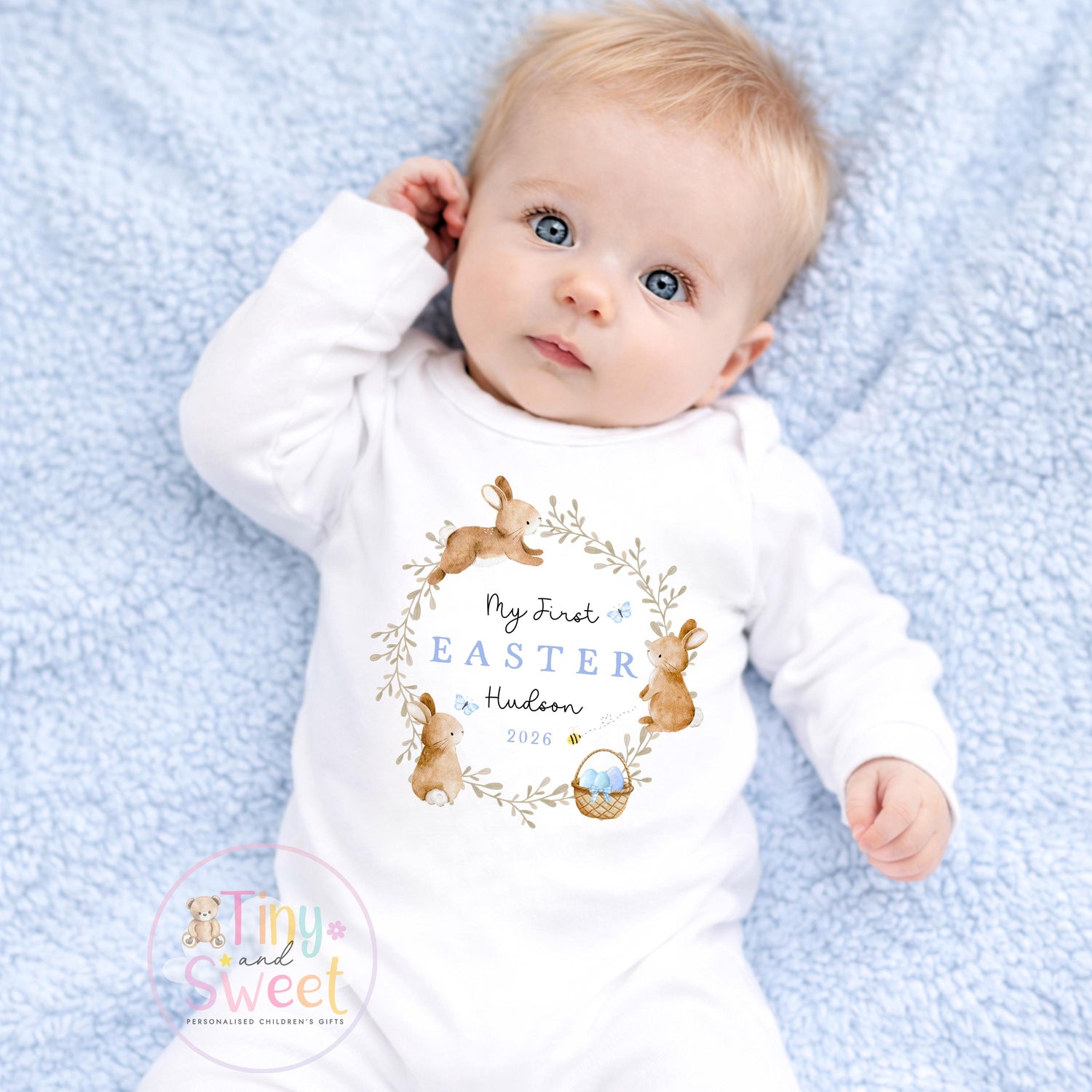 Easter T Shirt, Easter Sleepsuit, My 1st Easter, My First Easter, Babies first Easter sleepsuit, Easter baby outfit, New baby gift