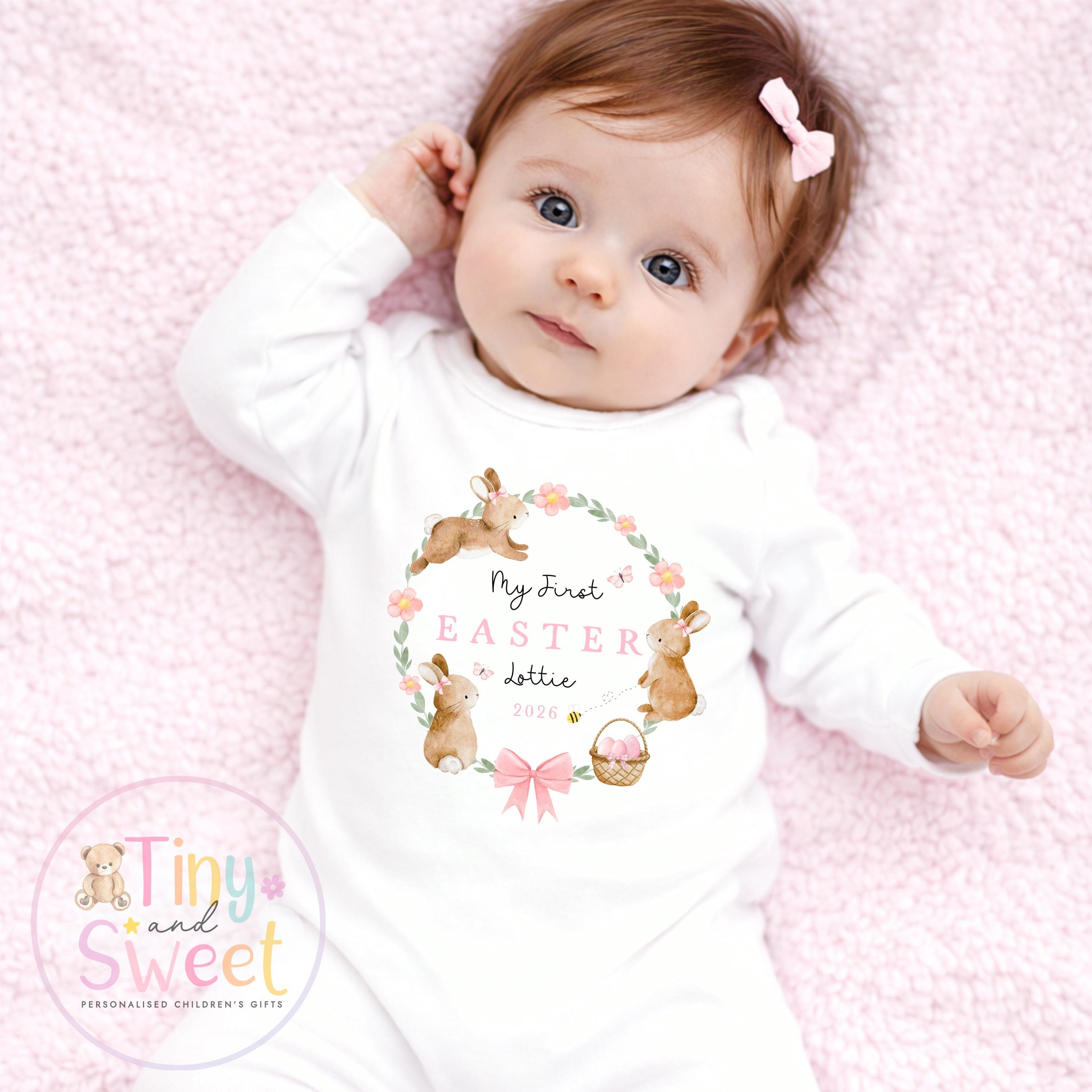 Easter T Shirt, Easter Sleepsuit, My 1st Easter, My First Easter, Babies first Easter sleepsuit, Easter baby outfit, New baby gift
