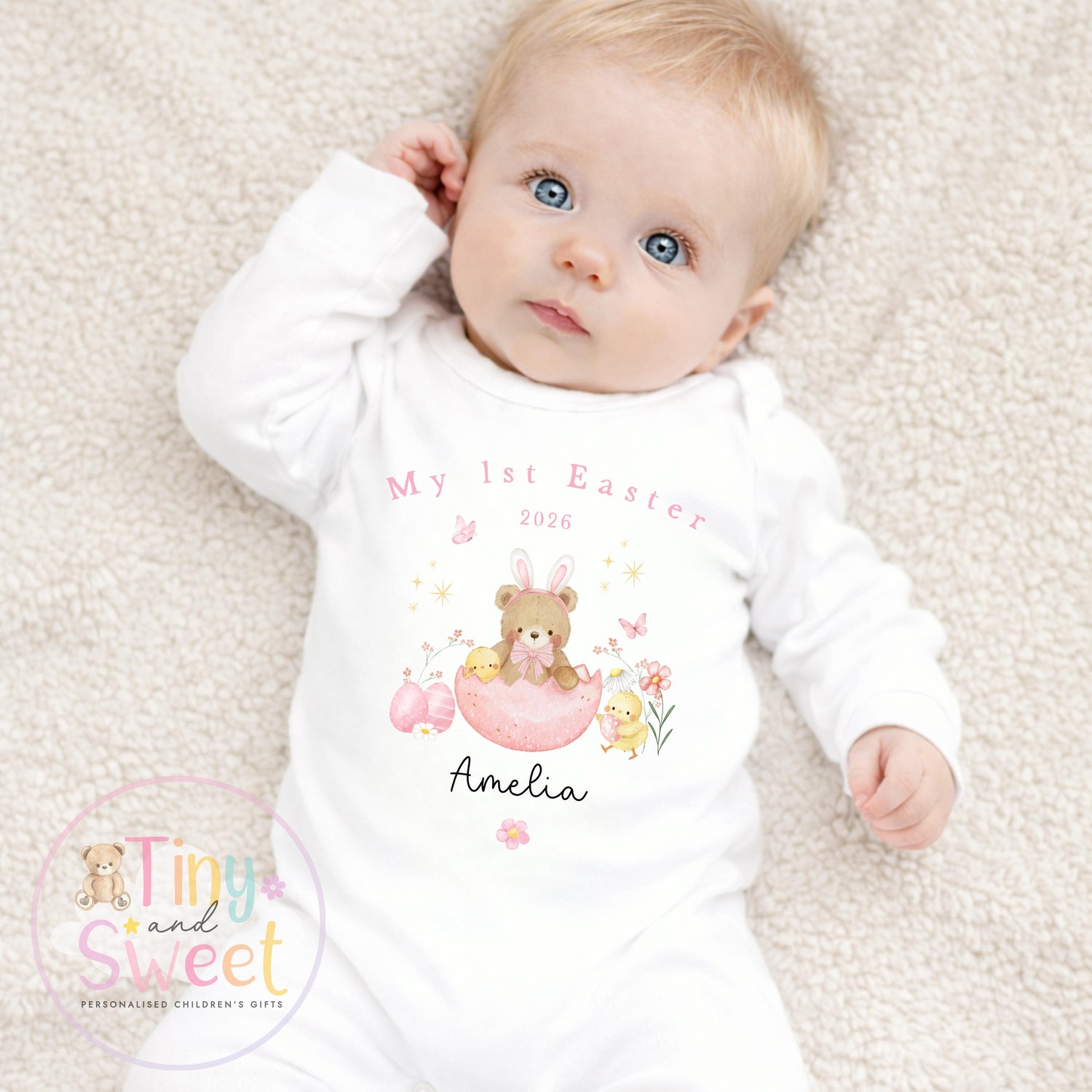 My First Easter Teddy Bear T Shirt/Sleepsuit - 100% Cotton T Shirt/Vest