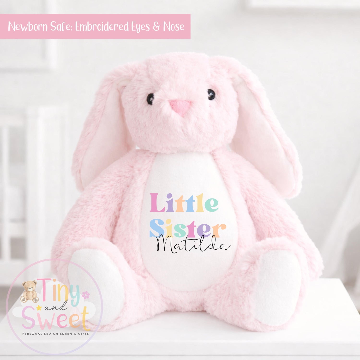 Personalised Big Sister Gift, Big Sister Announcement, New Baby Soft Toy, New baby gift, Newborn Gift, Baby Keepsake, Baby shower gift