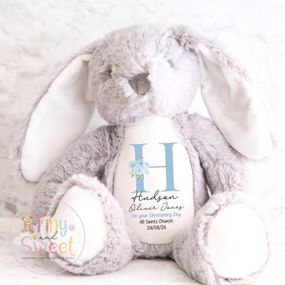 Personalised Christening Bunny, Christening Gift, Baptism Gift, Custom Keepsake, New Baby Gift