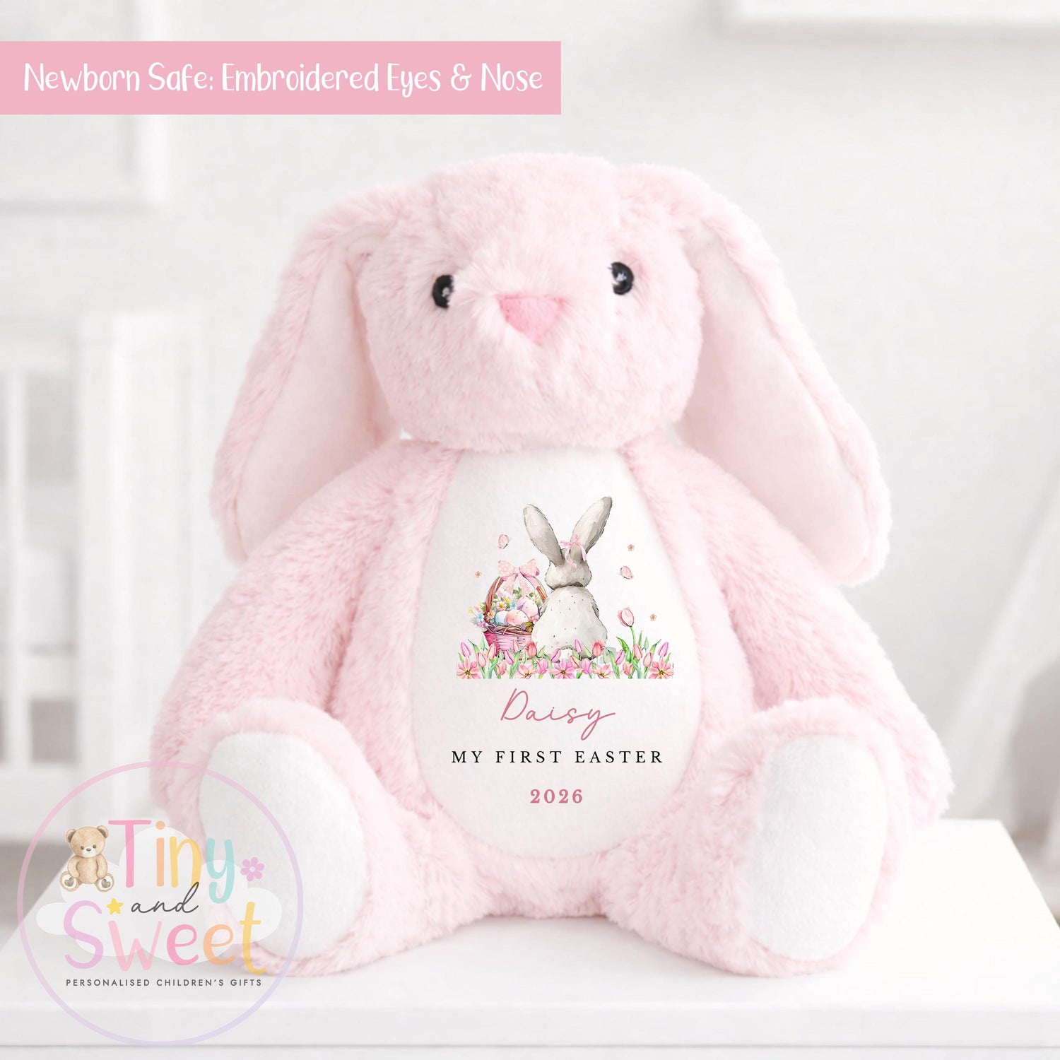 My First Easter Gift, 1st Easter Gift, Easter Bunny Toy, Personalised Easter Bunny, Soft Toy Keepsake, Name Bunny, Grandson Gift
