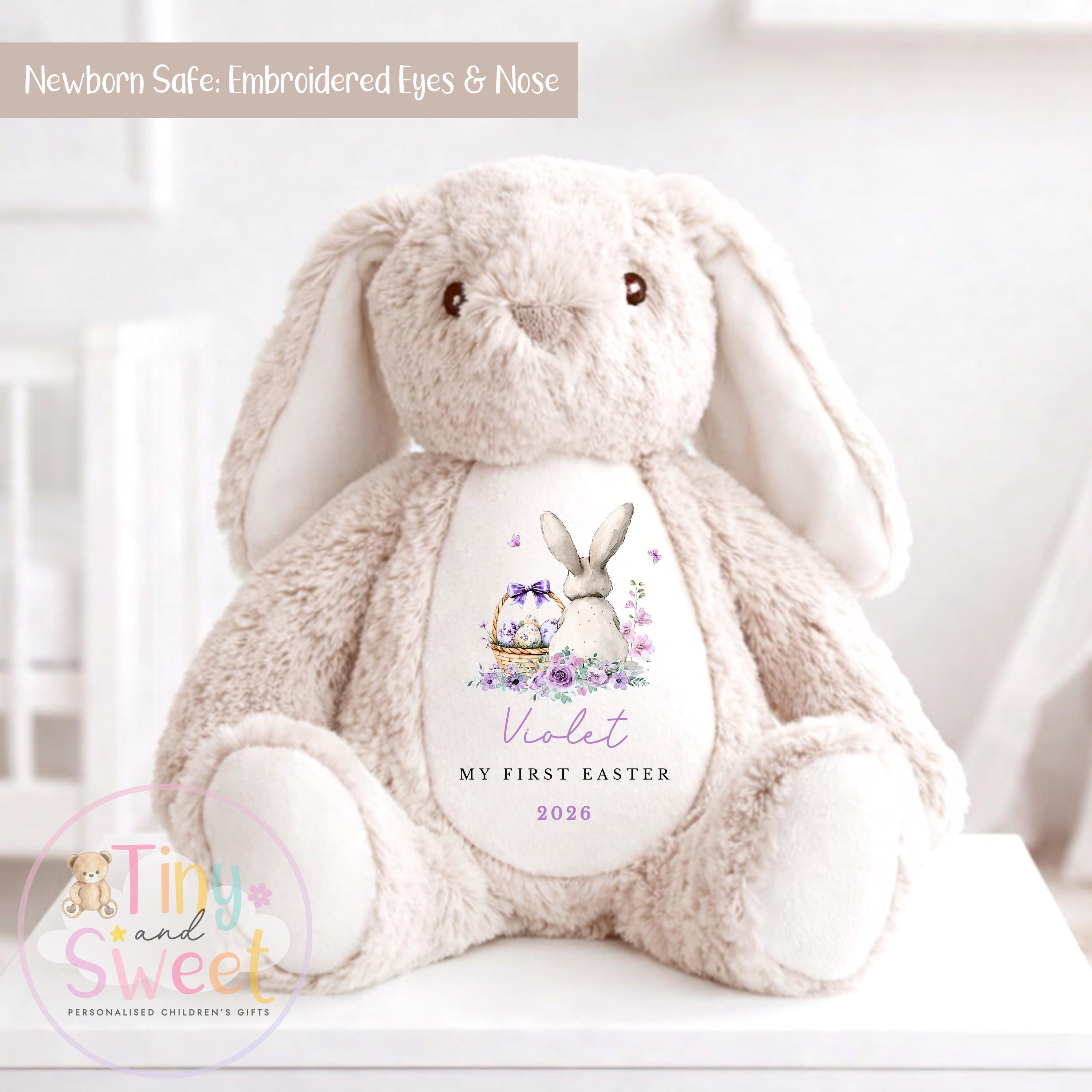 My First Easter Gift, 1st Easter Gift, Easter Bunny Toy, Personalised Easter Bunny, Soft Toy Keepsake, Name Bunny, Grandson Gift
