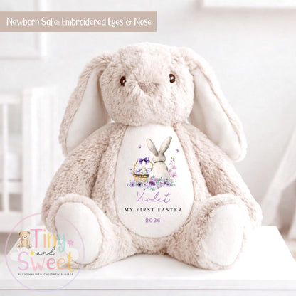 My First Easter Gift, 1st Easter Gift, Easter Bunny Toy, Personalised Easter Bunny, Soft Toy Keepsake, Name Bunny, Grandson Gift