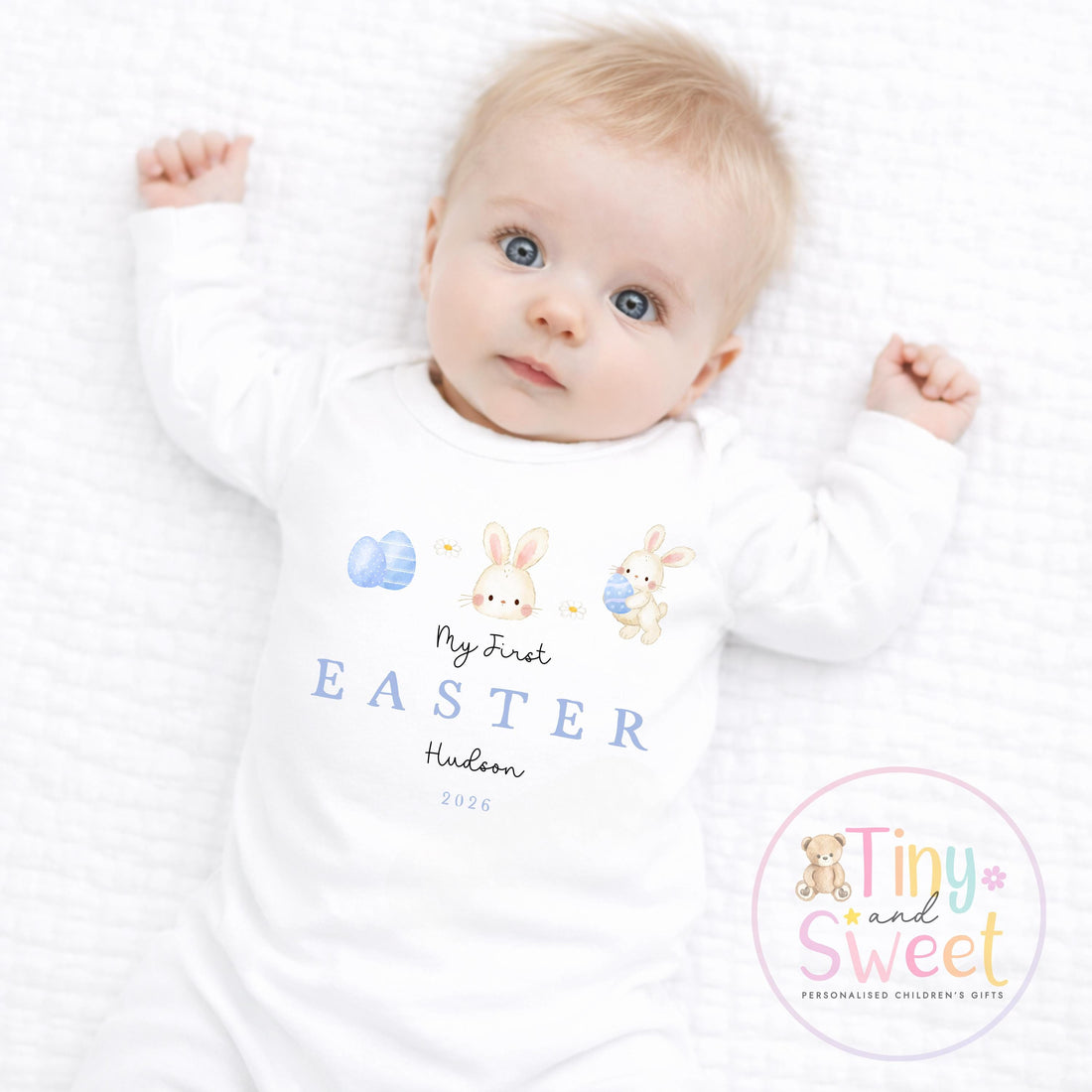 My First Easter Babygrow, Bunny Sleepsuit, New Baby Gift, 1st Easter Outfit