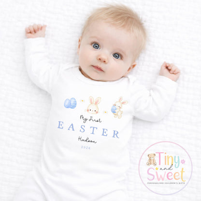 My First Easter Babygrow, Bunny Sleepsuit, New Baby Gift, 1st Easter Outfit