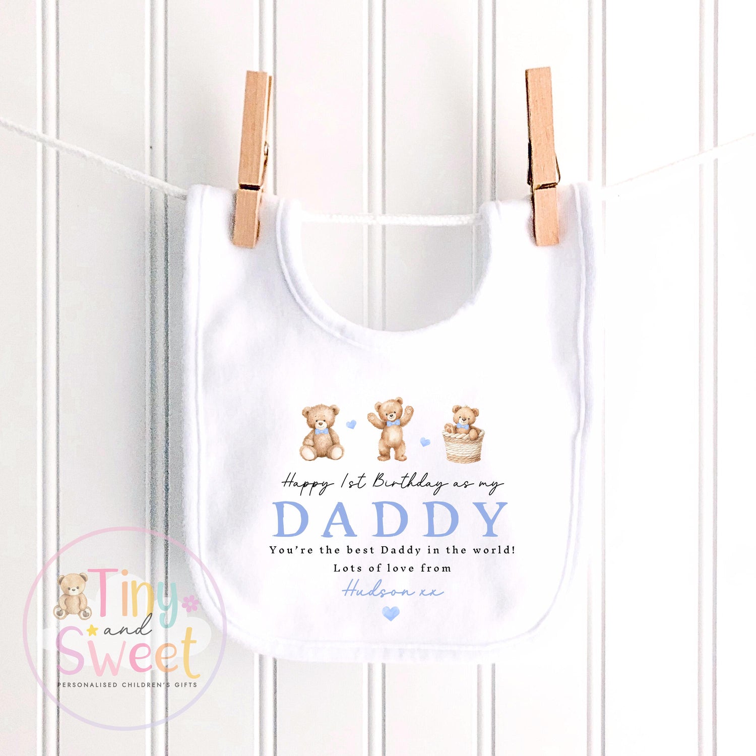 Happy First Birthday As My Daddy Sleepsuit - 1st Birthday As Daddy - Personalised Baby Boy Girl Gift - New Dad Present from Baby