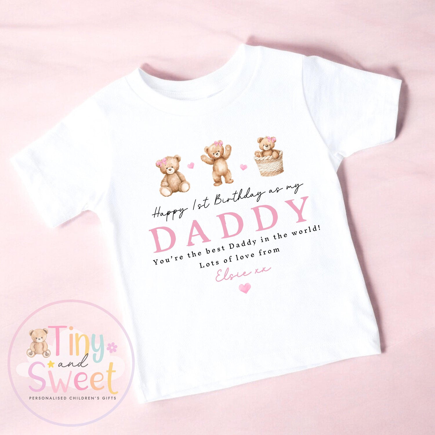 Happy First Birthday As My Daddy Sleepsuit - 1st Birthday As Daddy - Personalised Baby Boy Girl Gift - New Dad Present from Baby