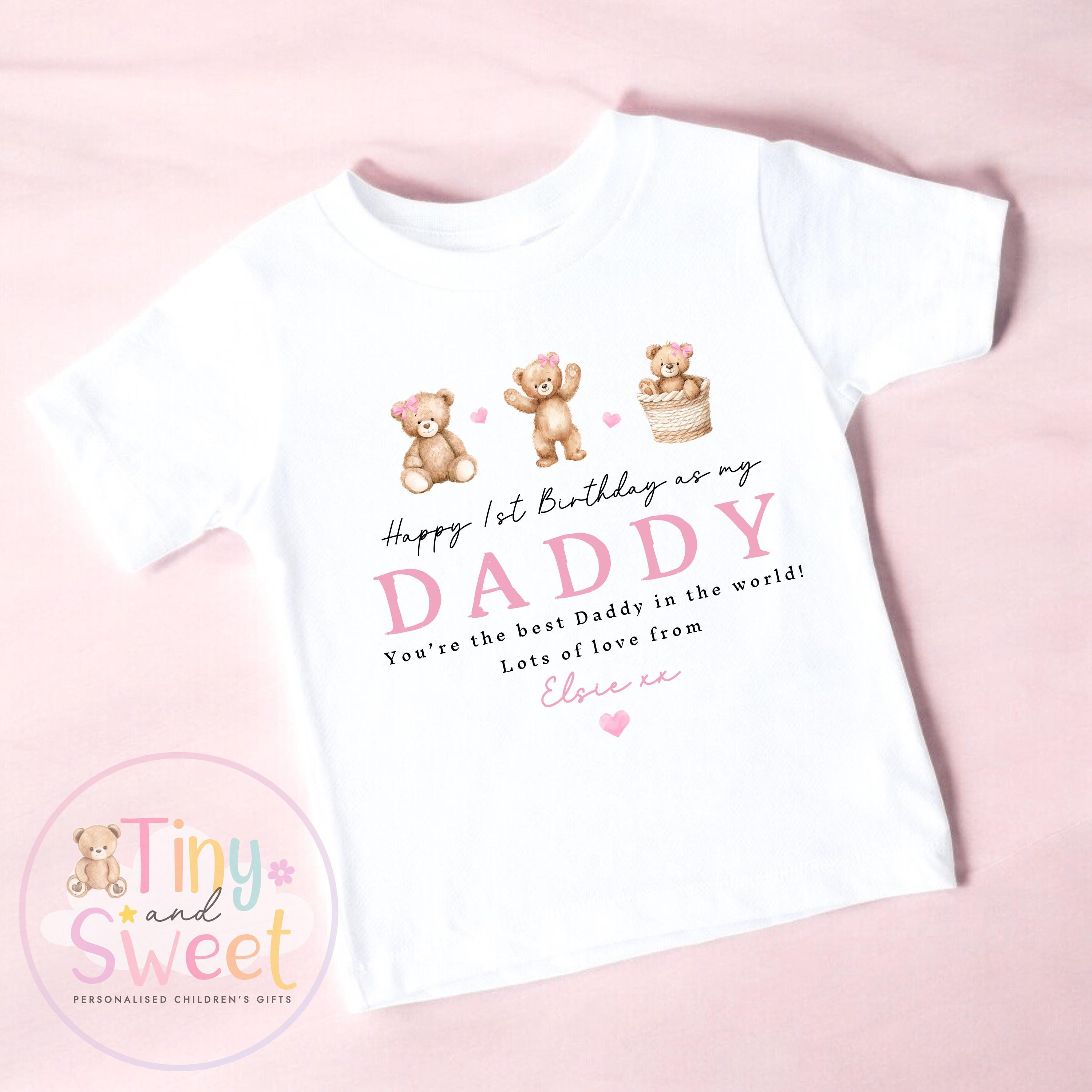 Happy First Birthday As My Daddy Sleepsuit - 1st Birthday As Daddy - Personalised Baby Boy Girl Gift - New Dad Present from Baby