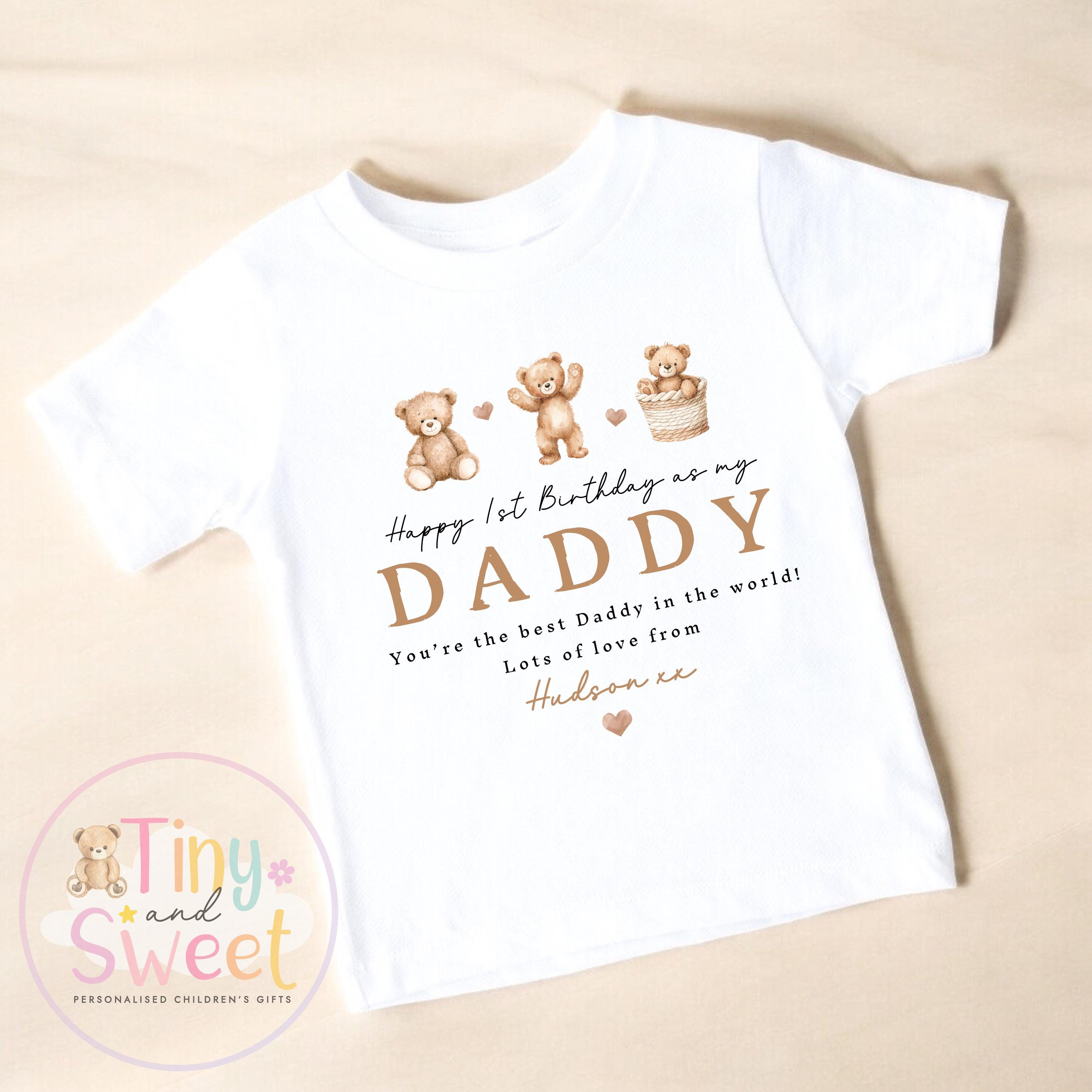Happy First Birthday As My Daddy Sleepsuit - 1st Birthday As Daddy - Personalised Baby Boy Girl Gift - New Dad Present from Baby