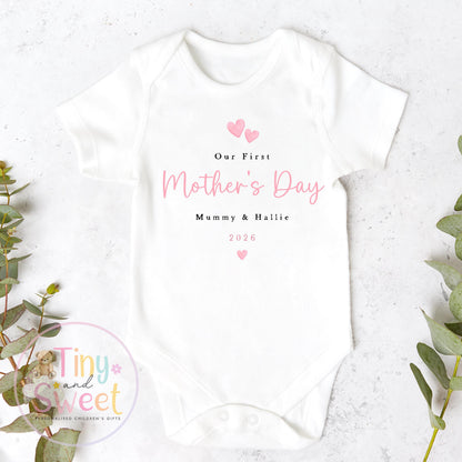 Mothers Day Sleepsuit, 1st Mothers Day as My Mummy, New Mum Gift, Mothers Day, Mum, Sleepsuit Babygrow Bodysuit Mommy Babybgrow