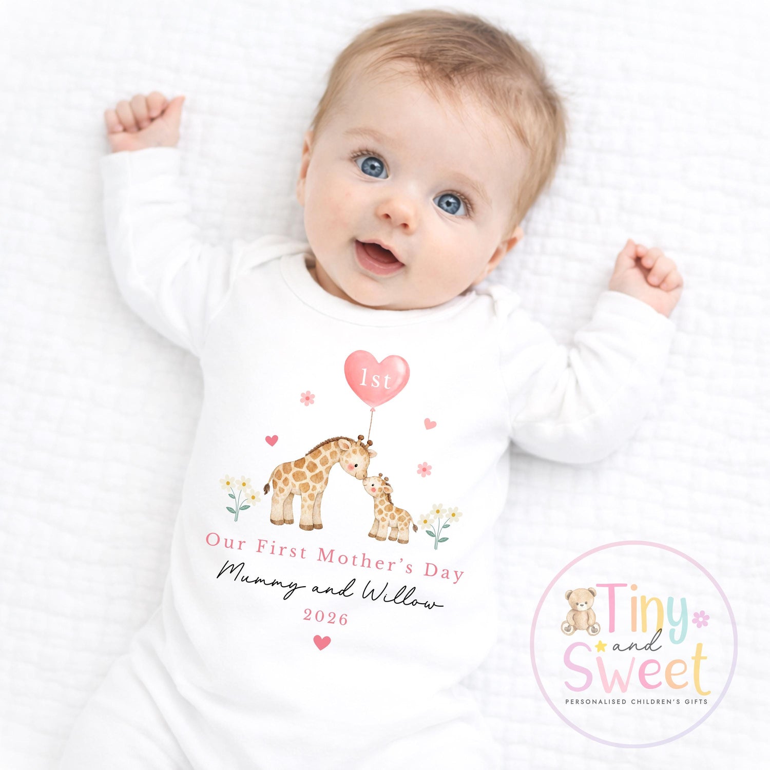 Mothers Day Sleepsuit, 1st Mothers Day as My Mummy Giraffes, New Mum Gift, Mothers Day, Sleepsuit Babygrow Bodysuit Mommy Babybgrow