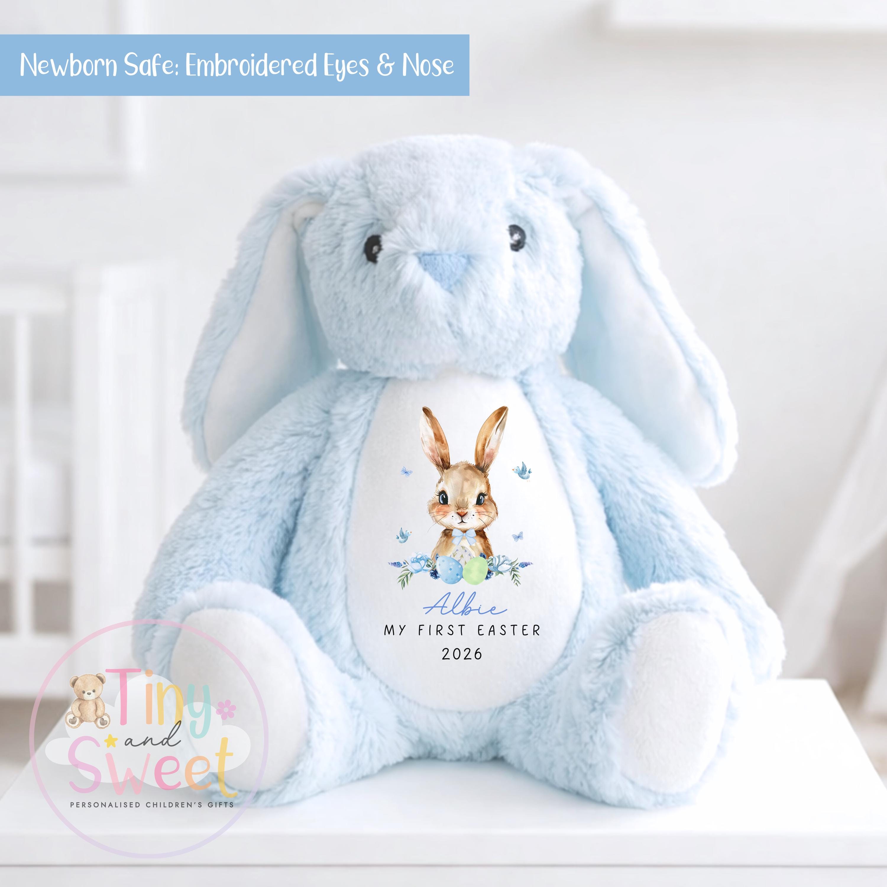 My First Easter Gift, 1st Easter Gift, Easter Bunny Toy, Personalised Easter Bunny, Soft Toy Keepsake, Name Bunny, Grandson Gift