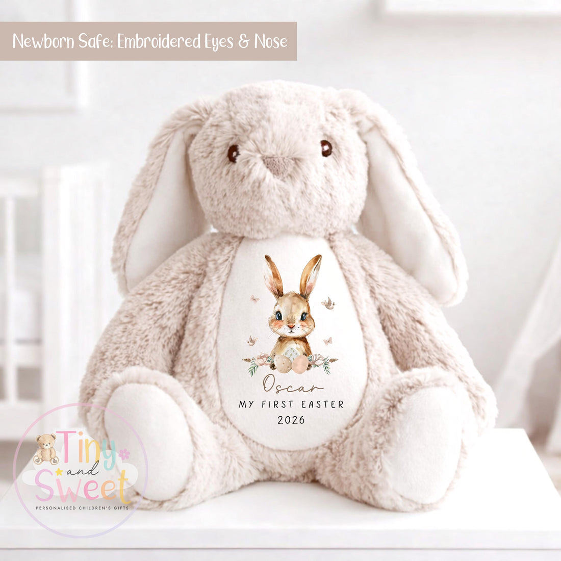 My First Easter Gift, 1st Easter Gift, Easter Bunny Toy, Personalised Easter Bunny, Soft Toy Keepsake, Name Bunny, Grandson Gift