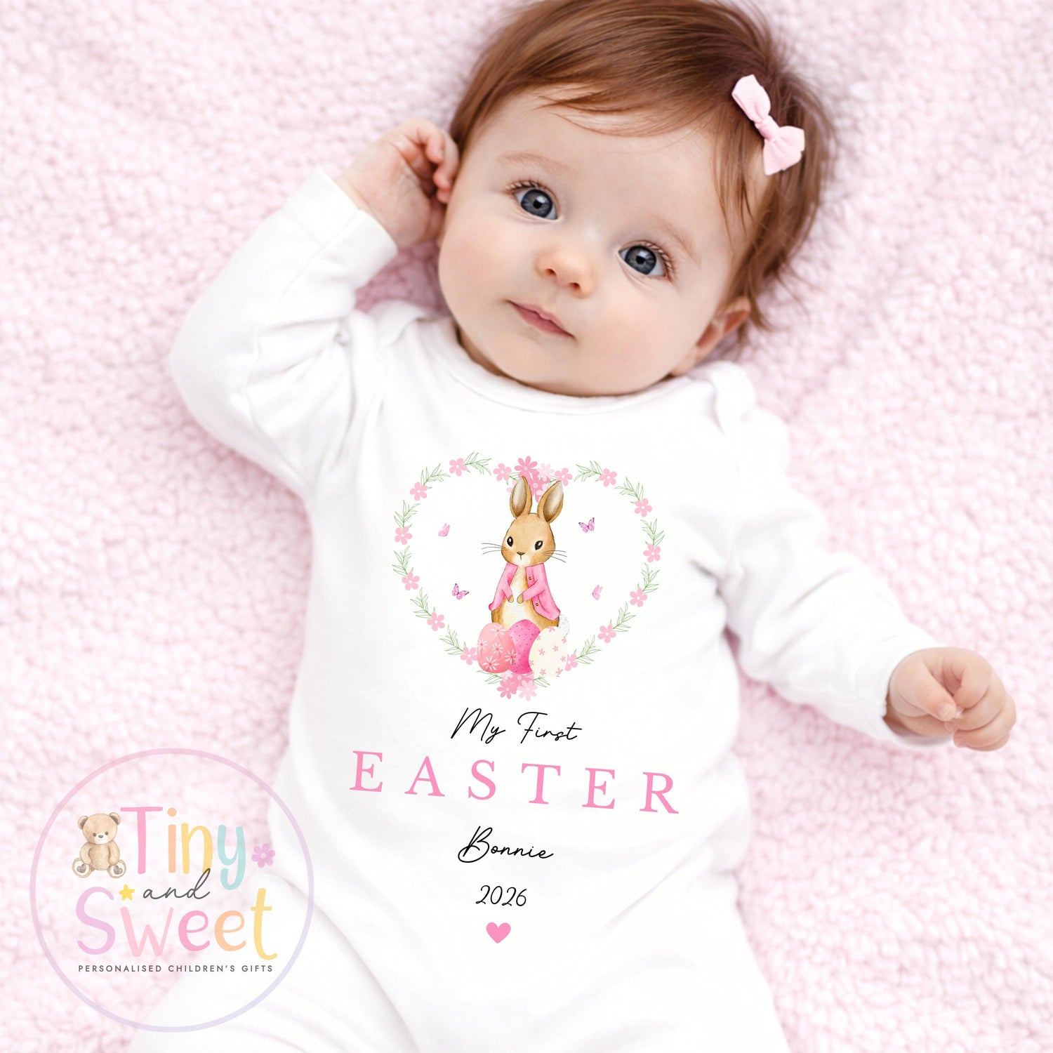 Easter T Shirt, Easter Sleepsuit, My 1st Easter, My First Easter, Babies first Easter sleepsuit, Easter baby outfit, Babygrow