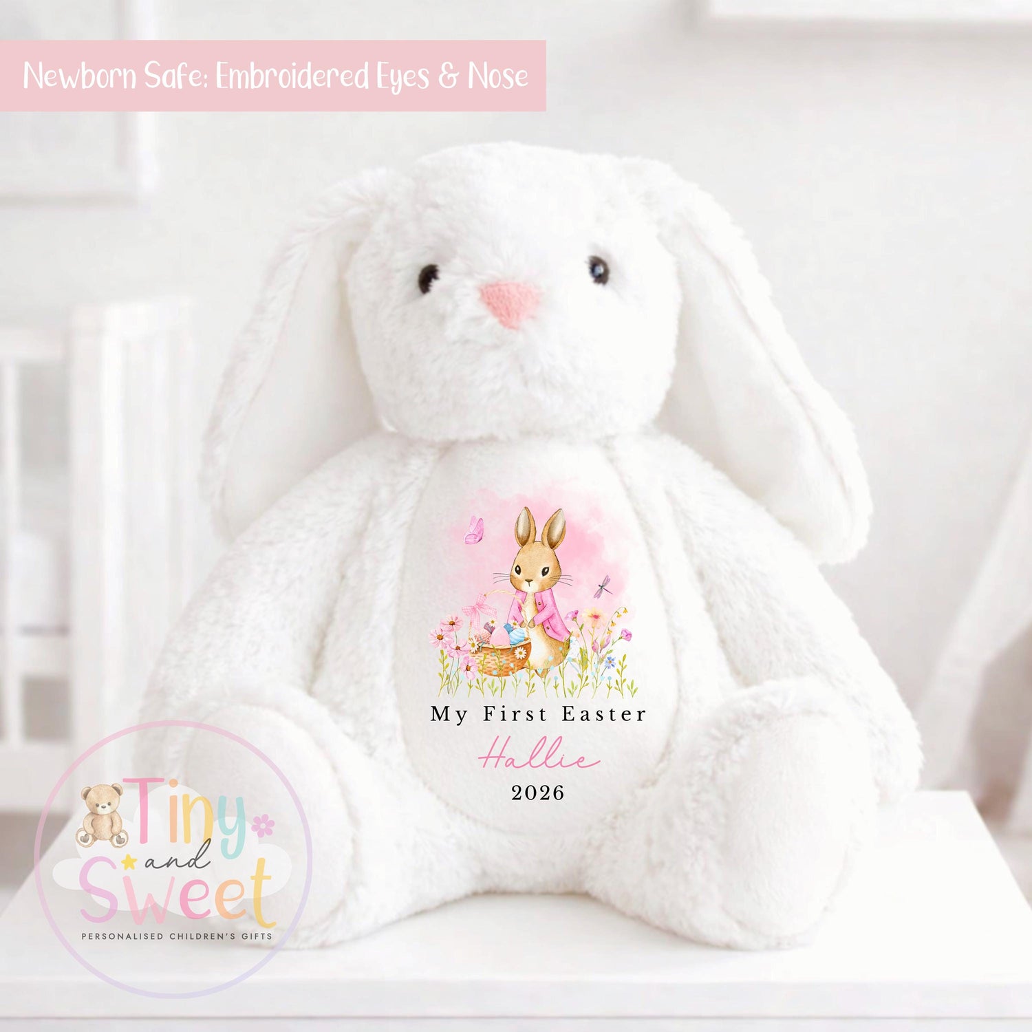 My First Easter Gift, Personalised 1st Easter Gift, First Easter Teddy, Easter Bunny Toy, Personalised Easter Bunny, Soft Toy Keepsake