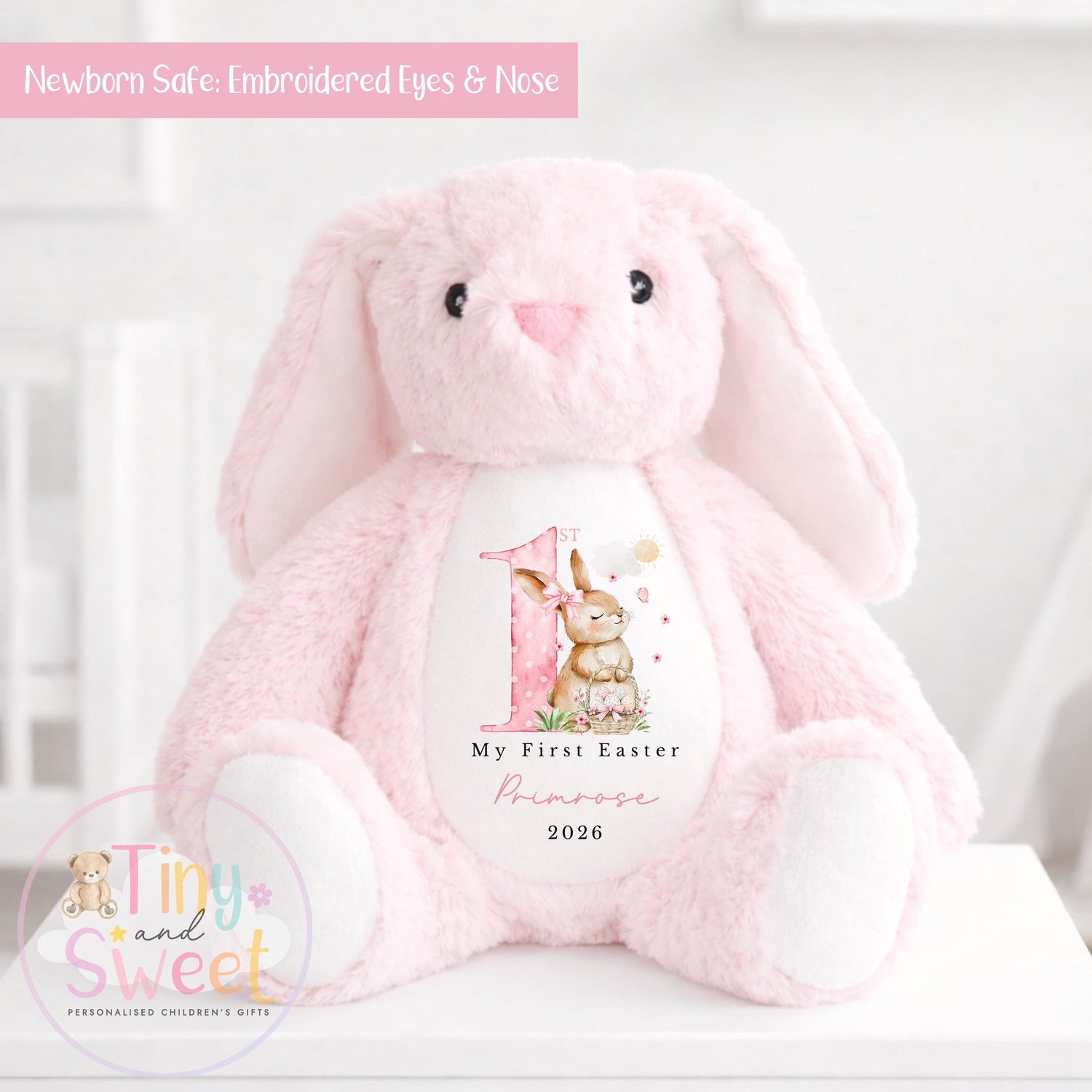 My First Easter Gift, 1st Easter Gift, Easter Bunny Toy, Personalised Easter Bunny, Soft Toy Keepsake, Name Bunny, Grandson Gift