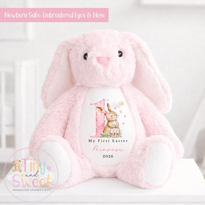 My First Easter Gift, 1st Easter Gift, Easter Bunny Toy, Personalised Easter Bunny, Soft Toy Keepsake, Name Bunny, Grandson Gift
