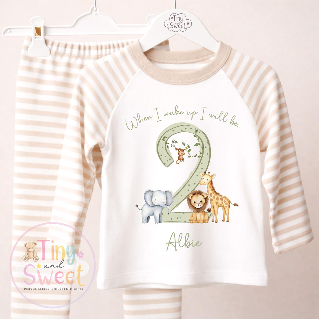 Safari Animals Personalised Birthday Outfit - When I wake up i&
