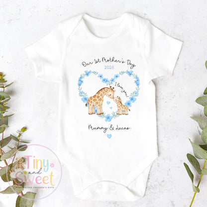 Mothers Day Sleepsuit, 1st Mothers Day as My Mummy, New Mum Gift, Mothers Day, Mum, Sleepsuit Babygrow Bodysuit Mommy Babybgrow