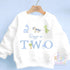 Personalised Blue Dinosaur Birthday Sweatshirt, Custom Dino Birthday Tee, 1st, 2nd, 3rd, 4th