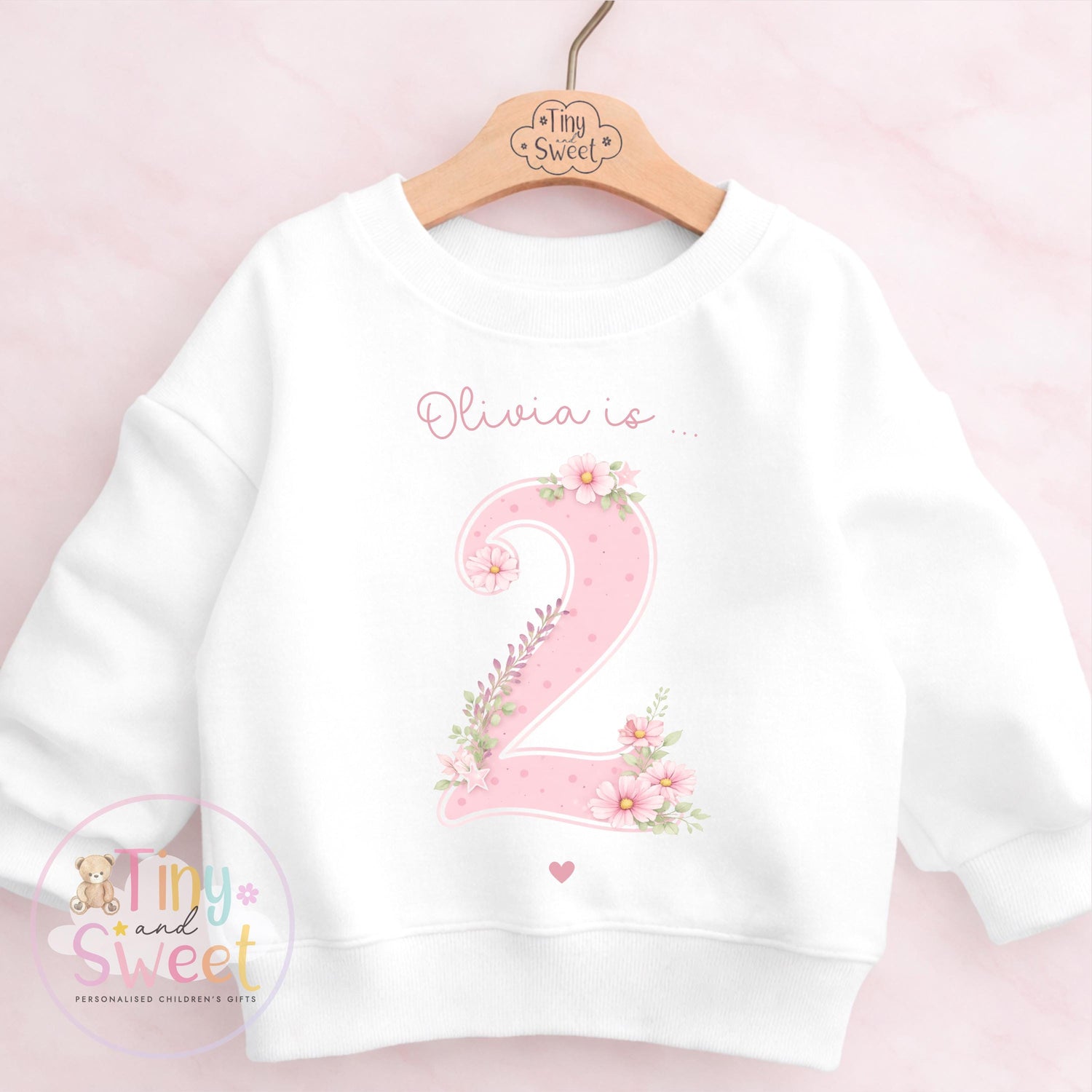 Personalised Flower Princess Birthday T Shirt Sweatshirt, Custom Wild Flower Birthday Tee, 1st, 2nd, 3rd, 4th, Flowers Theme