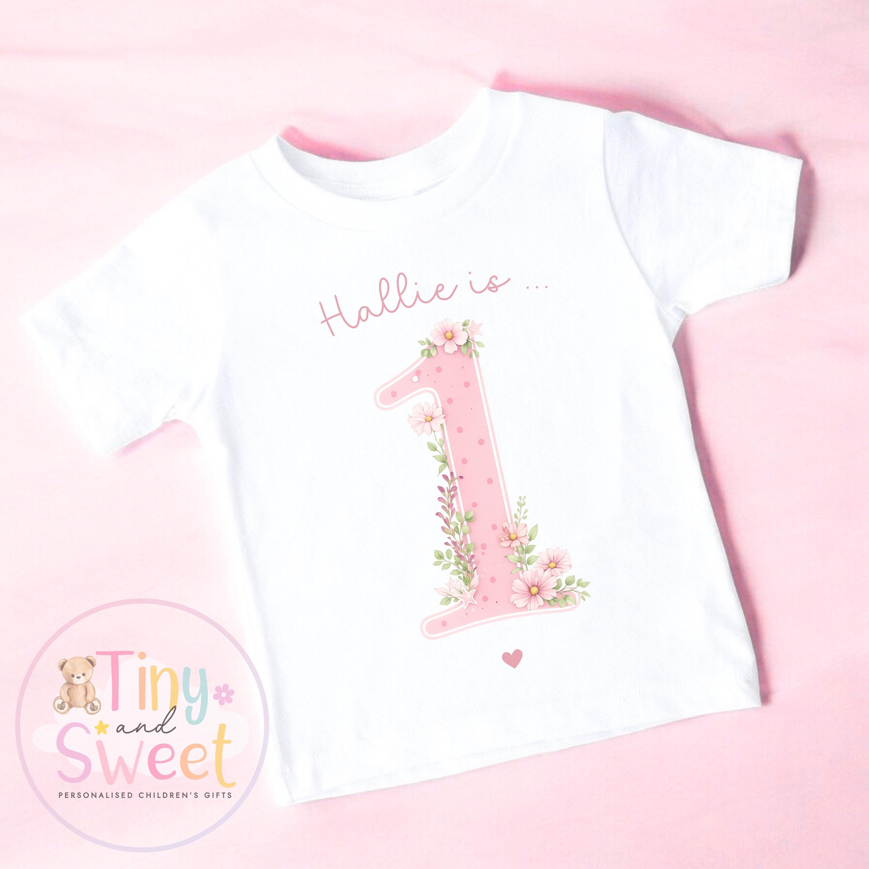 Personalised Flower Princess Birthday Sweatshirt T Shirt, Custom Wild Flower Birthday Tee, 1st, 2nd, 3rd, 4th, Flowers Theme
