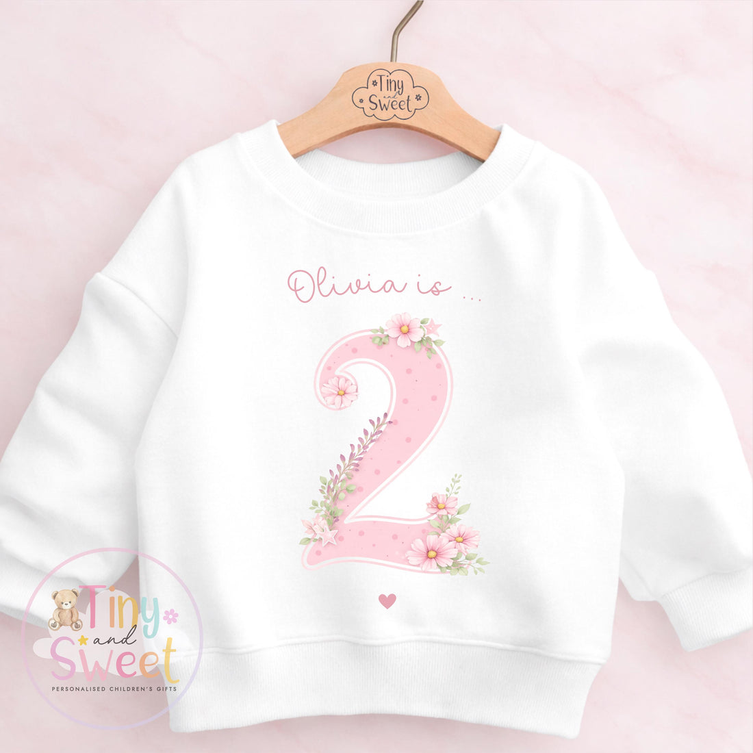 Personalised Flower Princess Birthday Sweatshirt T Shirt, Custom Wild Flower Birthday Tee, 1st, 2nd, 3rd, 4th, Flowers Theme