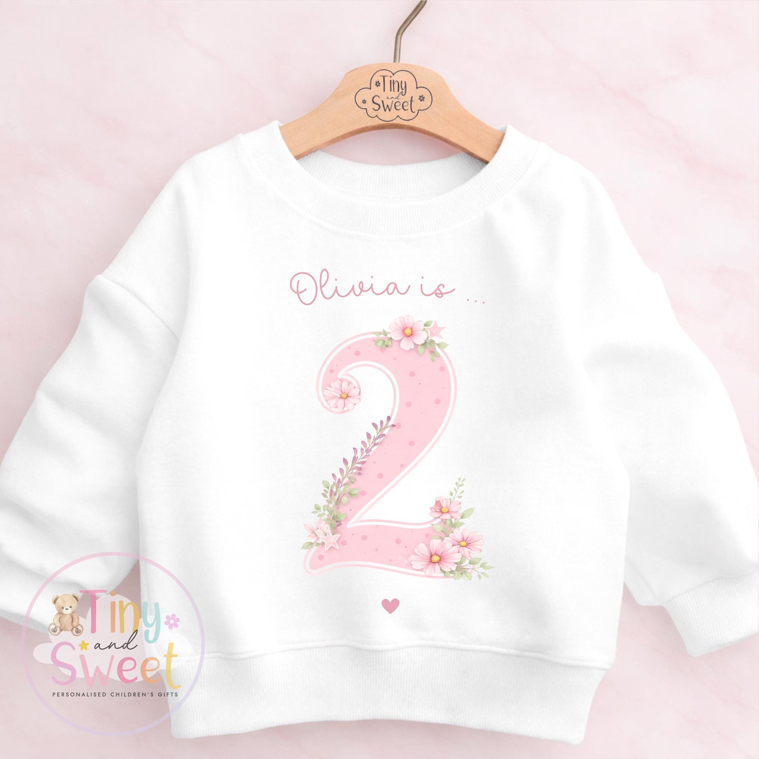 Personalised Flower Princess Birthday Sweatshirt T Shirt, Custom Wild Flower Birthday Tee, 1st, 2nd, 3rd, 4th, Flowers Theme