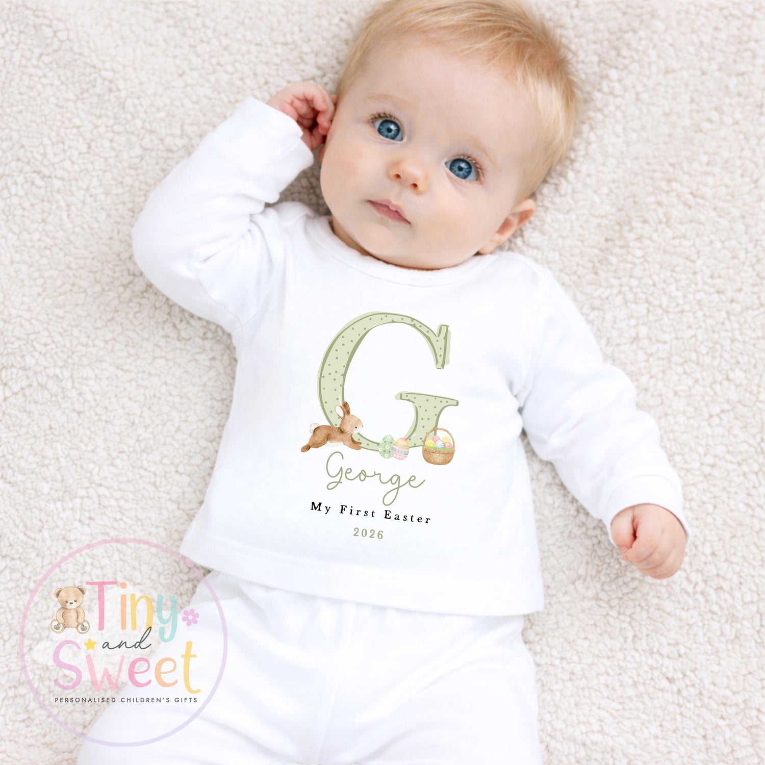 My First Easter Initial Bunny Pyjamas - 1st Easter Baby Pjs