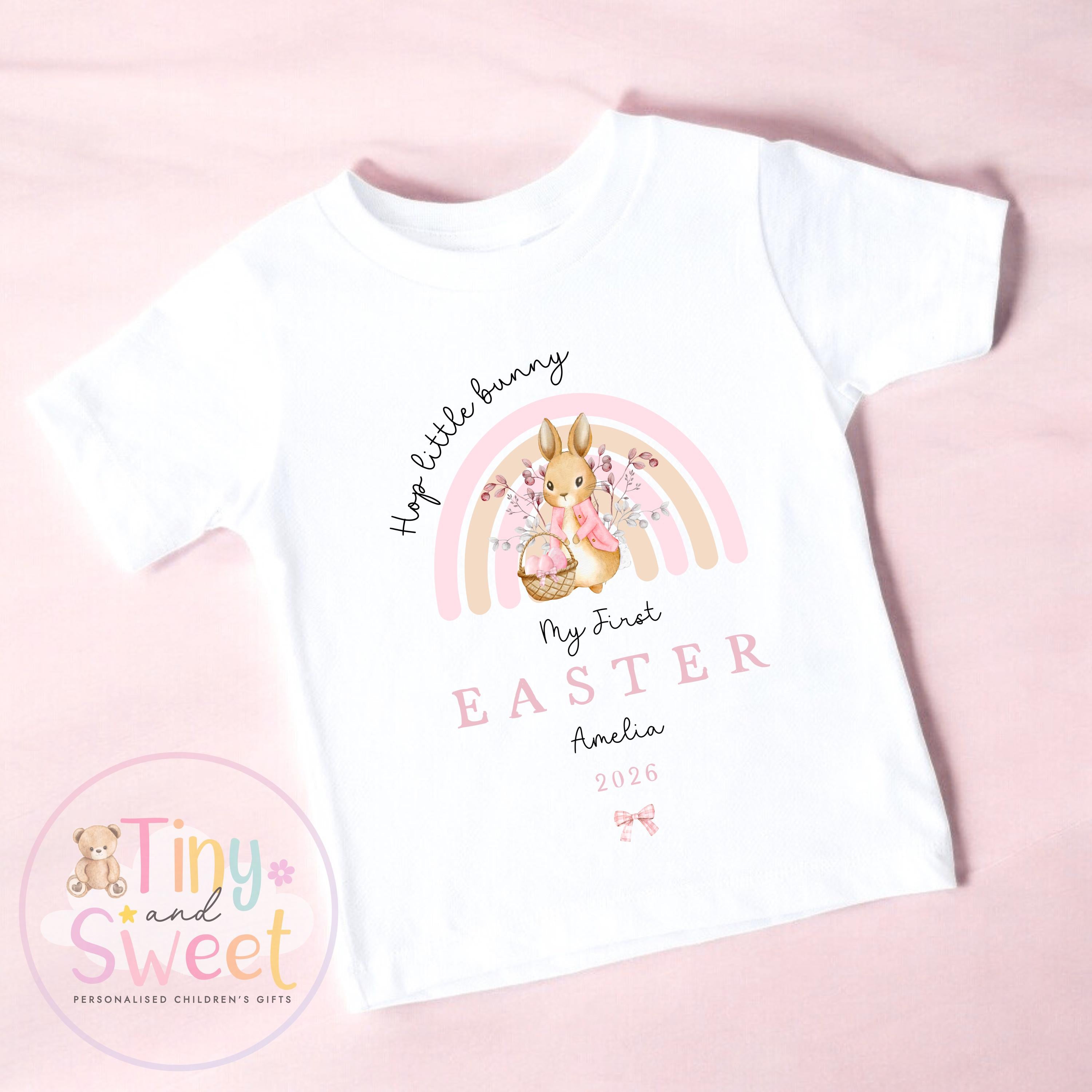 My First Easter Rainbow Babygrow/Sleepsuit - 100% Cotton T Shirt/Vest