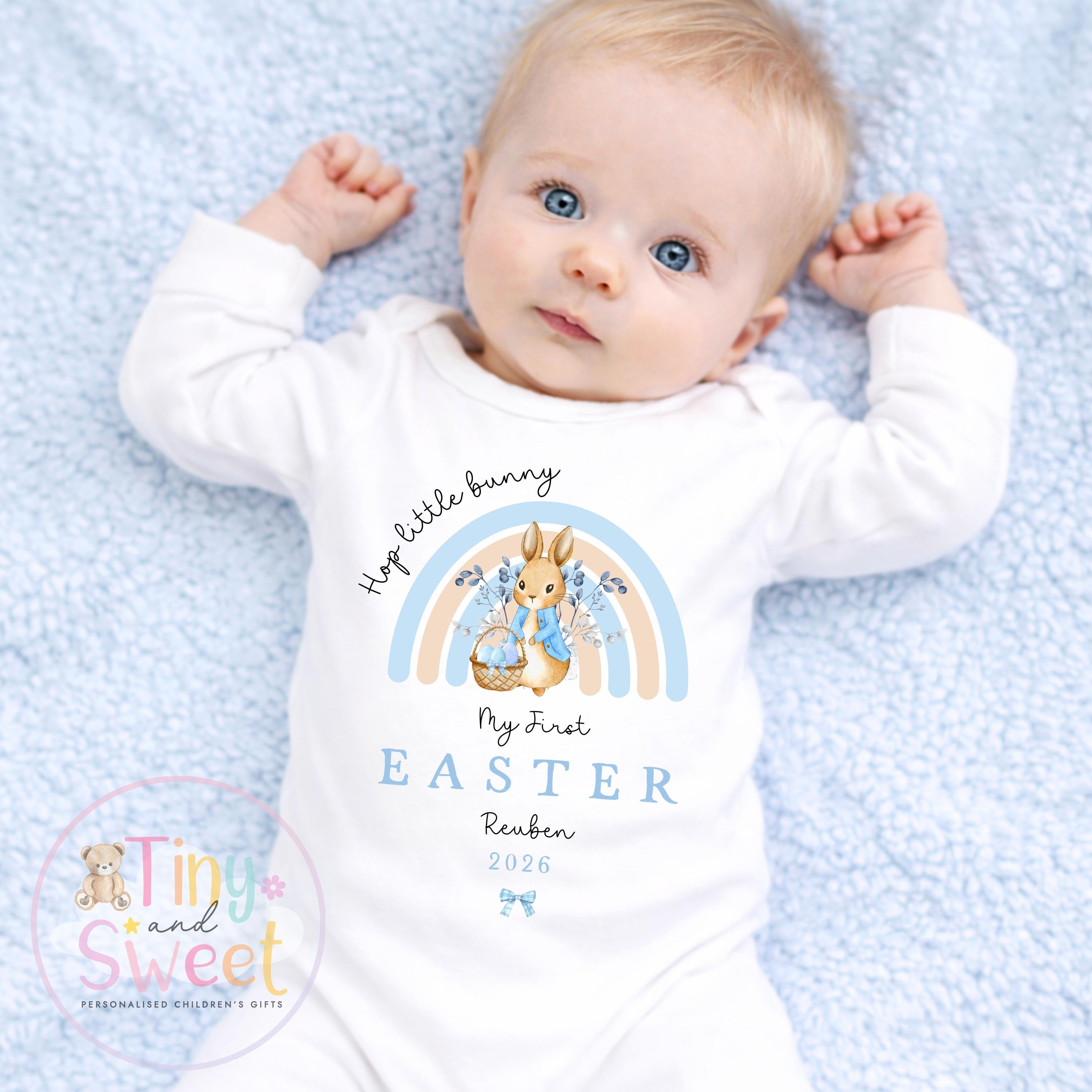 My First Easter Rainbow T Shirt/Sleepsuit - 100% Cotton T Shirt/Vest