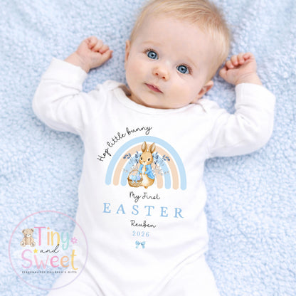 My First Easter Rainbow Babygrow/Sleepsuit - 100% Cotton T Shirt/Vest