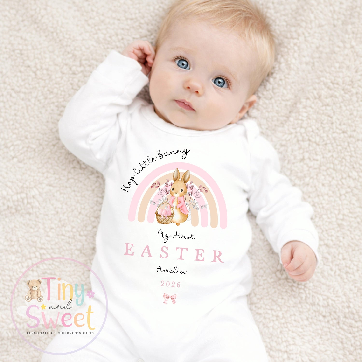 My First Easter Rainbow T Shirt/Sleepsuit - 100% Cotton T Shirt/Vest