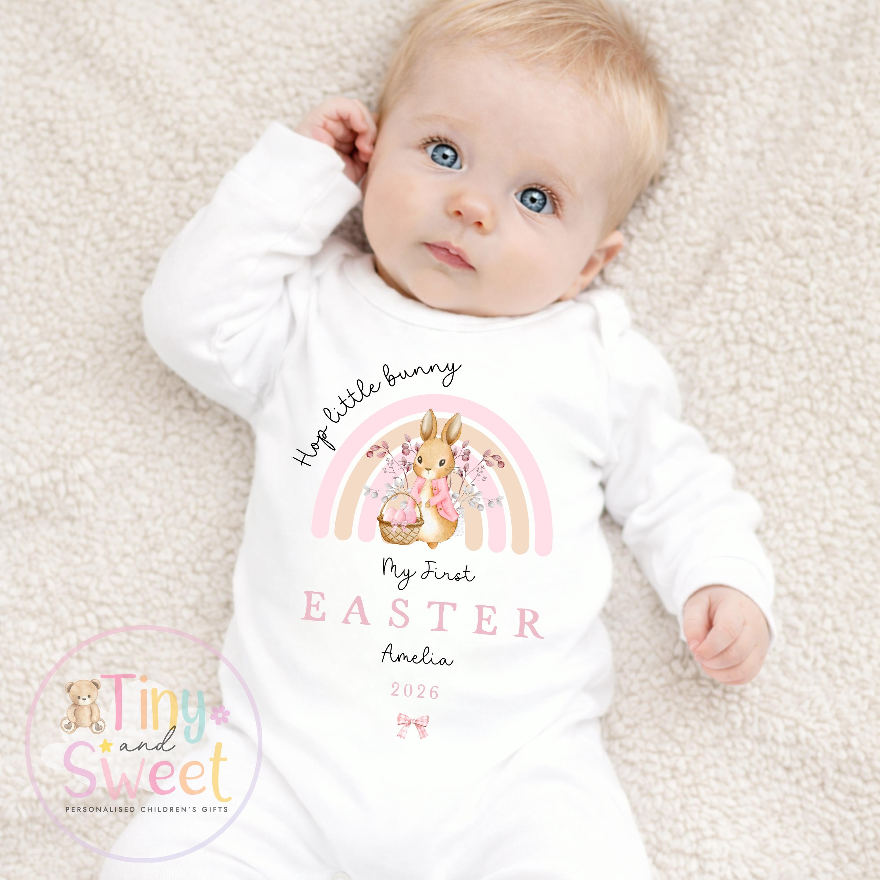 My First Easter Rainbow T Shirt/Sleepsuit - 100% Cotton T Shirt/Vest