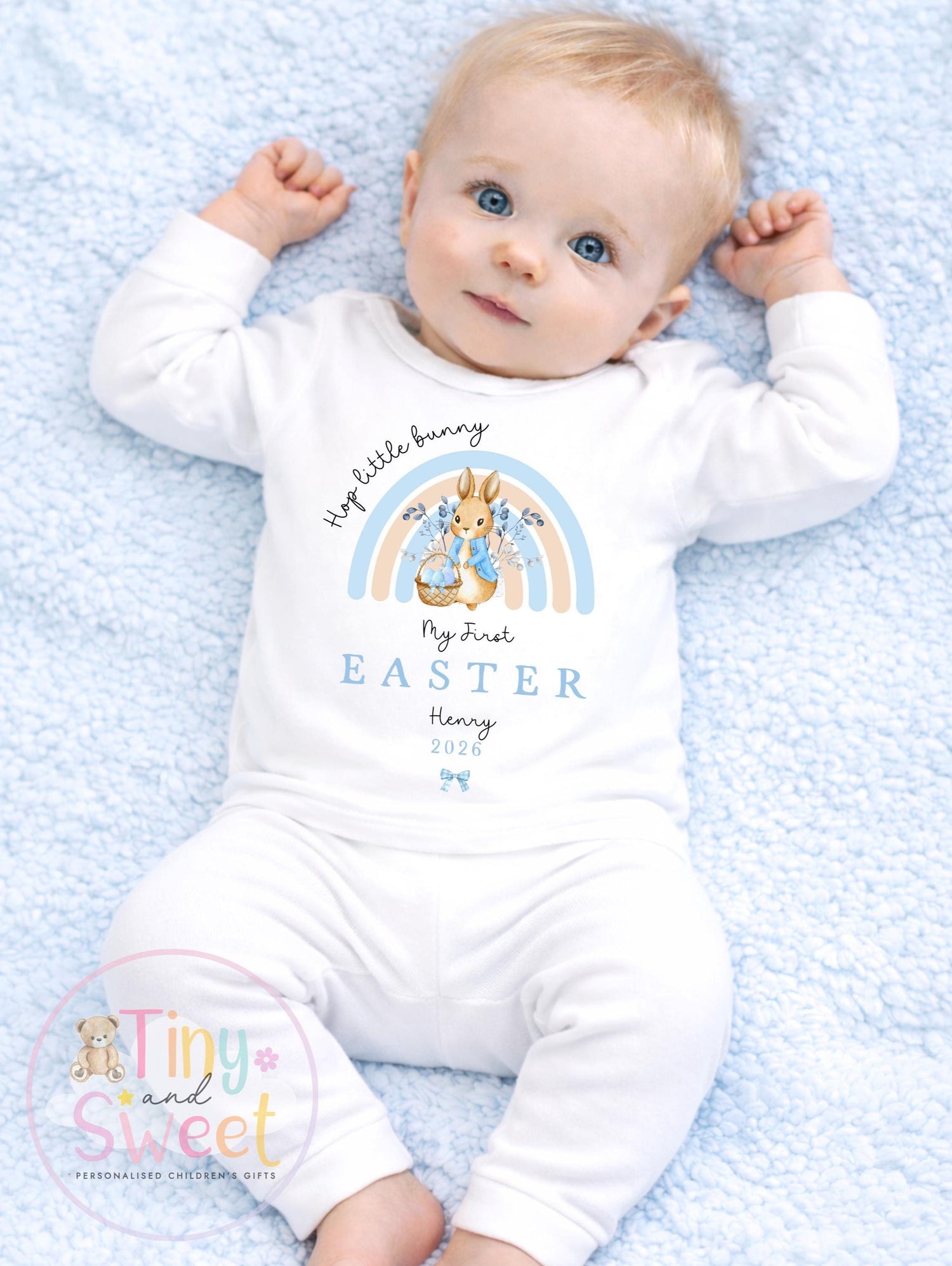 My First Easter Rainbow Baby Pyjamas - 100% Cotton 1st Easter Baby Pjs