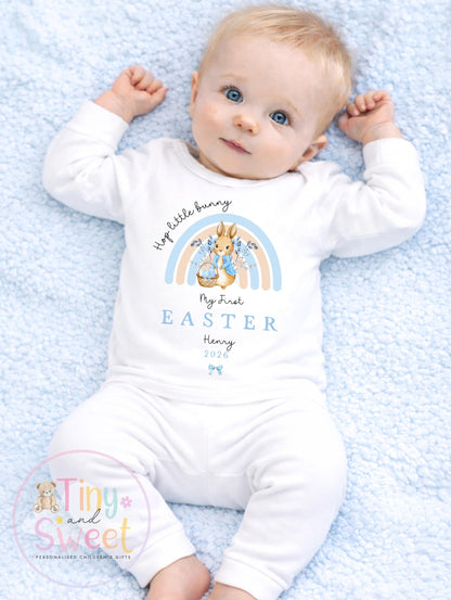 My First Easter Rainbow Baby Pyjamas - 100% Cotton 1st Easter Baby Pjs