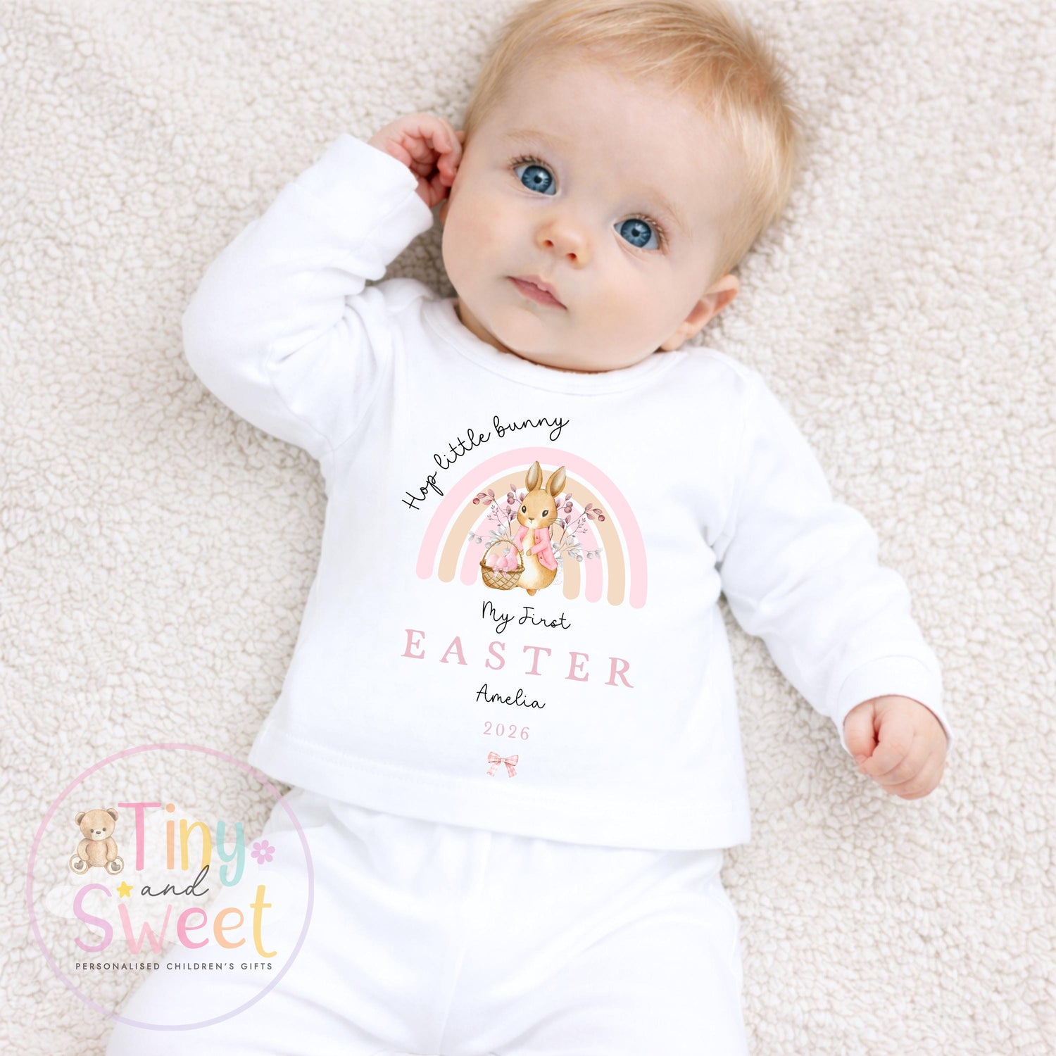 My First Easter Rainbow Baby Pyjamas - 100% Cotton 1st Easter Baby Pjs