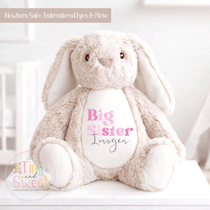 Personalised Big Sister Gift, Big Sister Announcement, New Baby Soft Toy, New baby gift, Newborn Gift, Baby Keepsake, Baby shower gift