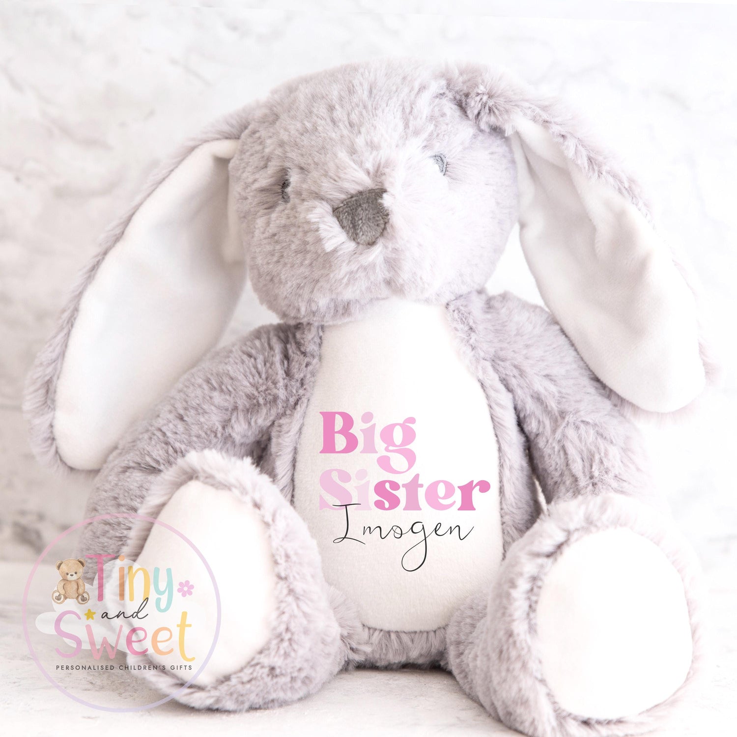 Personalised Big Sister Gift, Big Sister Announcement, New Baby Soft Toy, New baby gift, Newborn Gift, Baby Keepsake, Baby shower gift