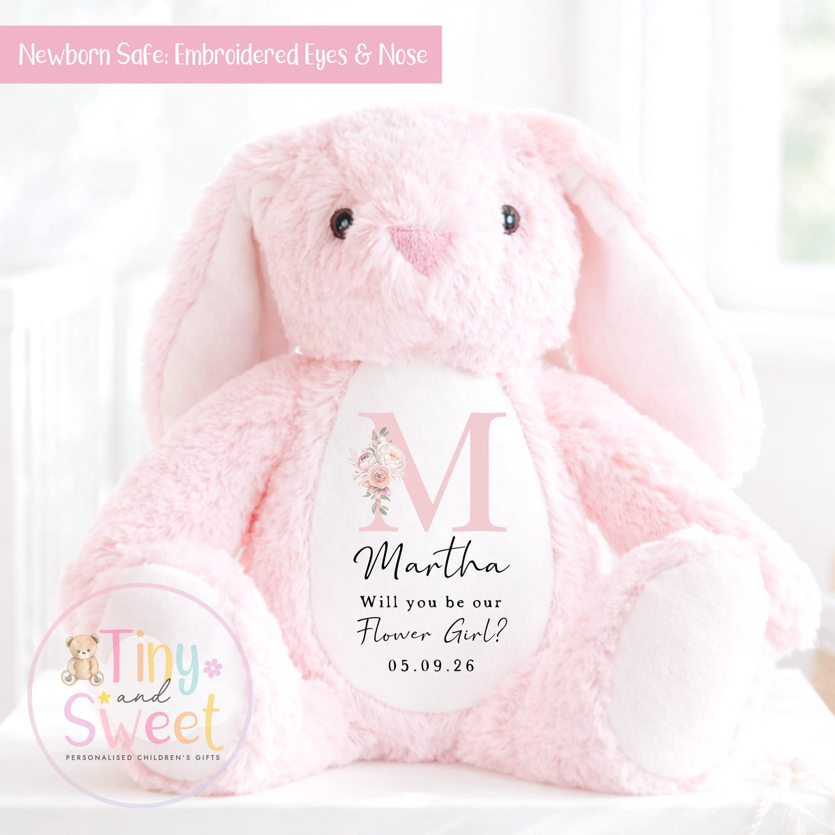 Personalised Letter Flower Girl Bunny