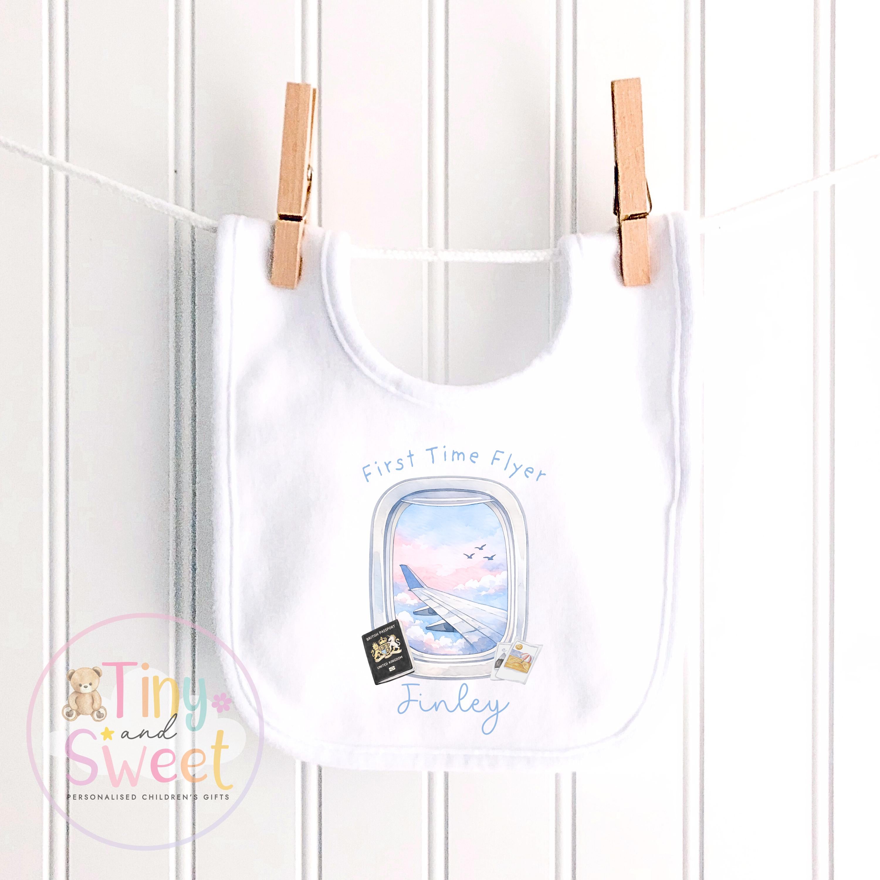 Personalised My First Flight T Shirt, First Time Flyer Sleepsuit, 1st Holiday Babygrow, Babies First Holiday, First Time Flyer
