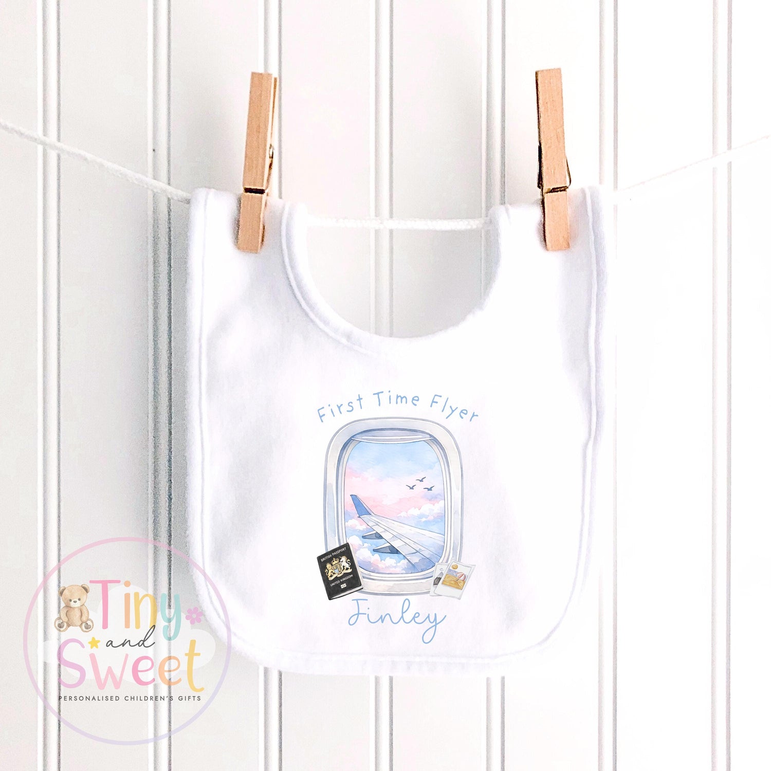 Personalised My First Flight T Shirt, First Time Flyer Sleepsuit, 1st Holiday Babygrow, Babies First Holiday, First Time Flyer
