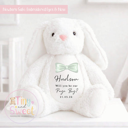 Personalised Page Boy Bunny, Page Boy Gift, Will you be my page boy Bunny, Personalised Soft Toy, Page Boy Proposal, Ring Bearer