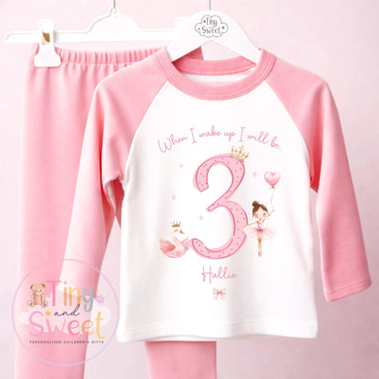 Personalised Ballerina Birthday Set – Girls ‘When I Wake Up I’ll Be…’ Outfit– Toddler Birthday, Cute Ballet Princess Theme