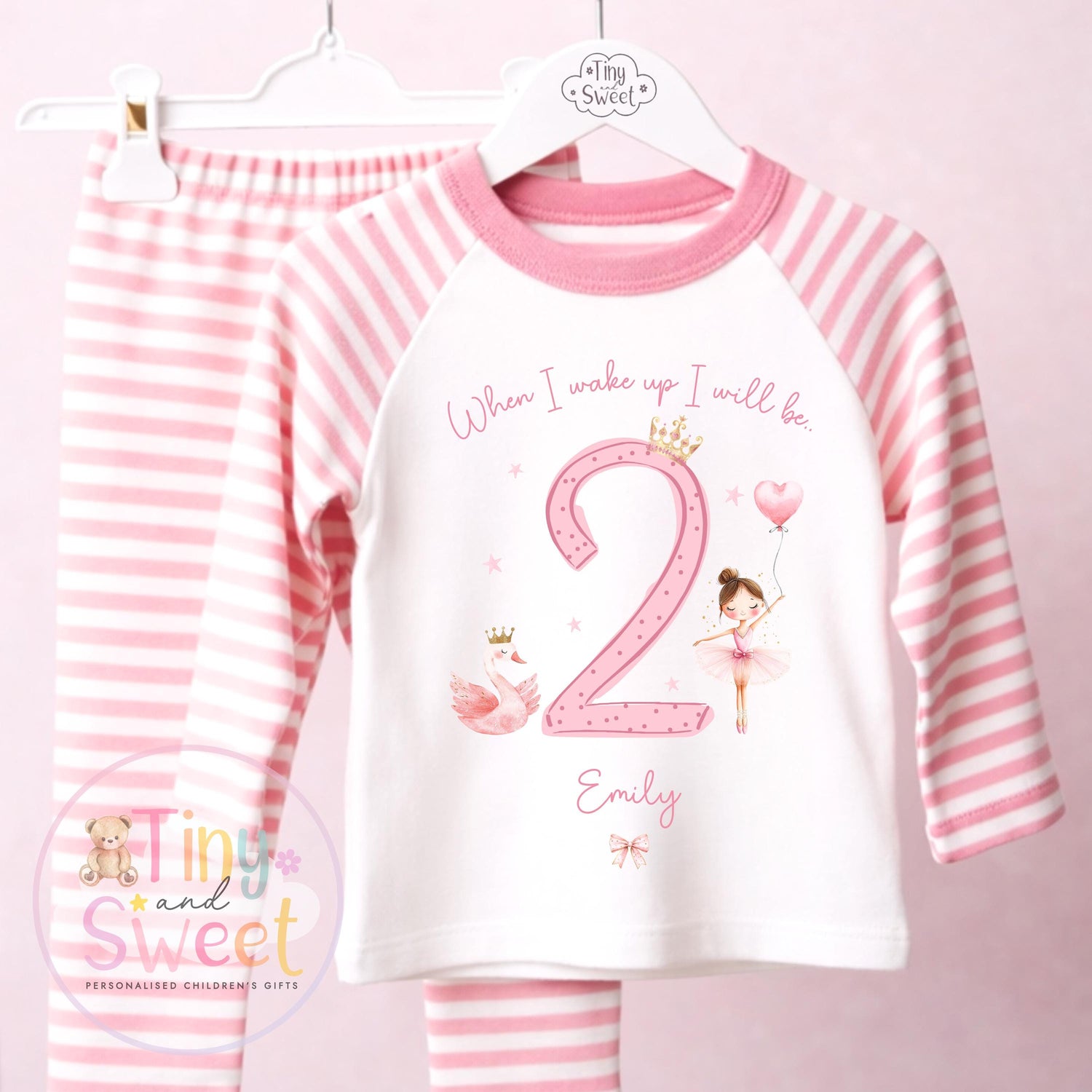 Personalised Ballerina Birthday Set – Girls ‘When I Wake Up I’ll Be…’ Outfit– Toddler Birthday, Cute Ballet Princess Theme