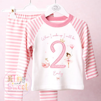 Personalised Ballerina Birthday Set – Girls ‘When I Wake Up I’ll Be…’ Outfit– Toddler Birthday, Cute Ballet Princess Theme