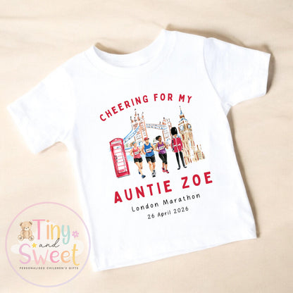 London Marathon Sweatshirt or T Shirt, Cheering for Daddy, Mummy, Marathon Supporter T Shirt, Cheering for Auntie