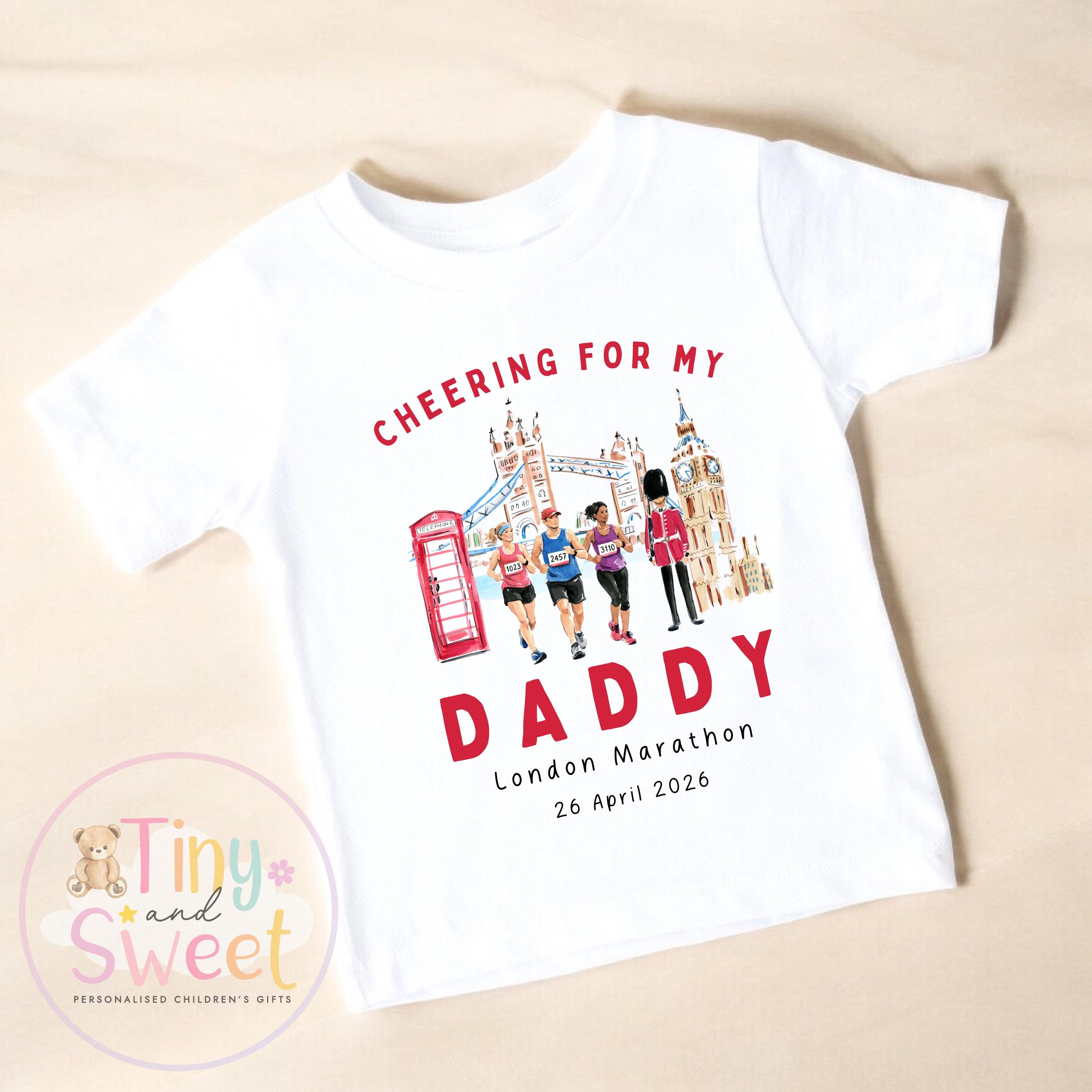 London Marathon T Shirt or Sweatshirt, Cheering for Daddy, Mummy, Marathon Supporter T Shirt, Cheering for Auntie